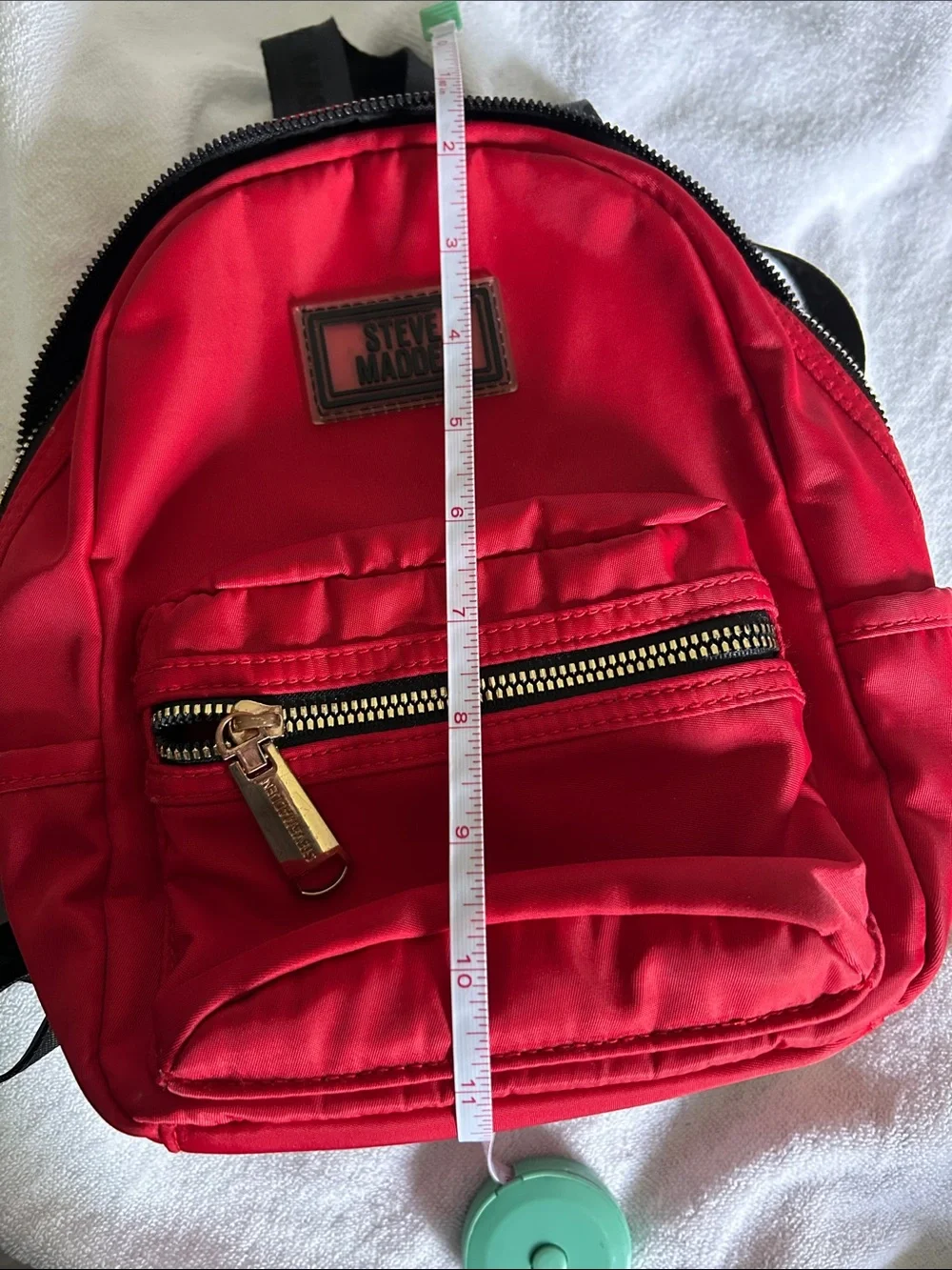 Steve Madden Red Mini Backpack with Black Strap